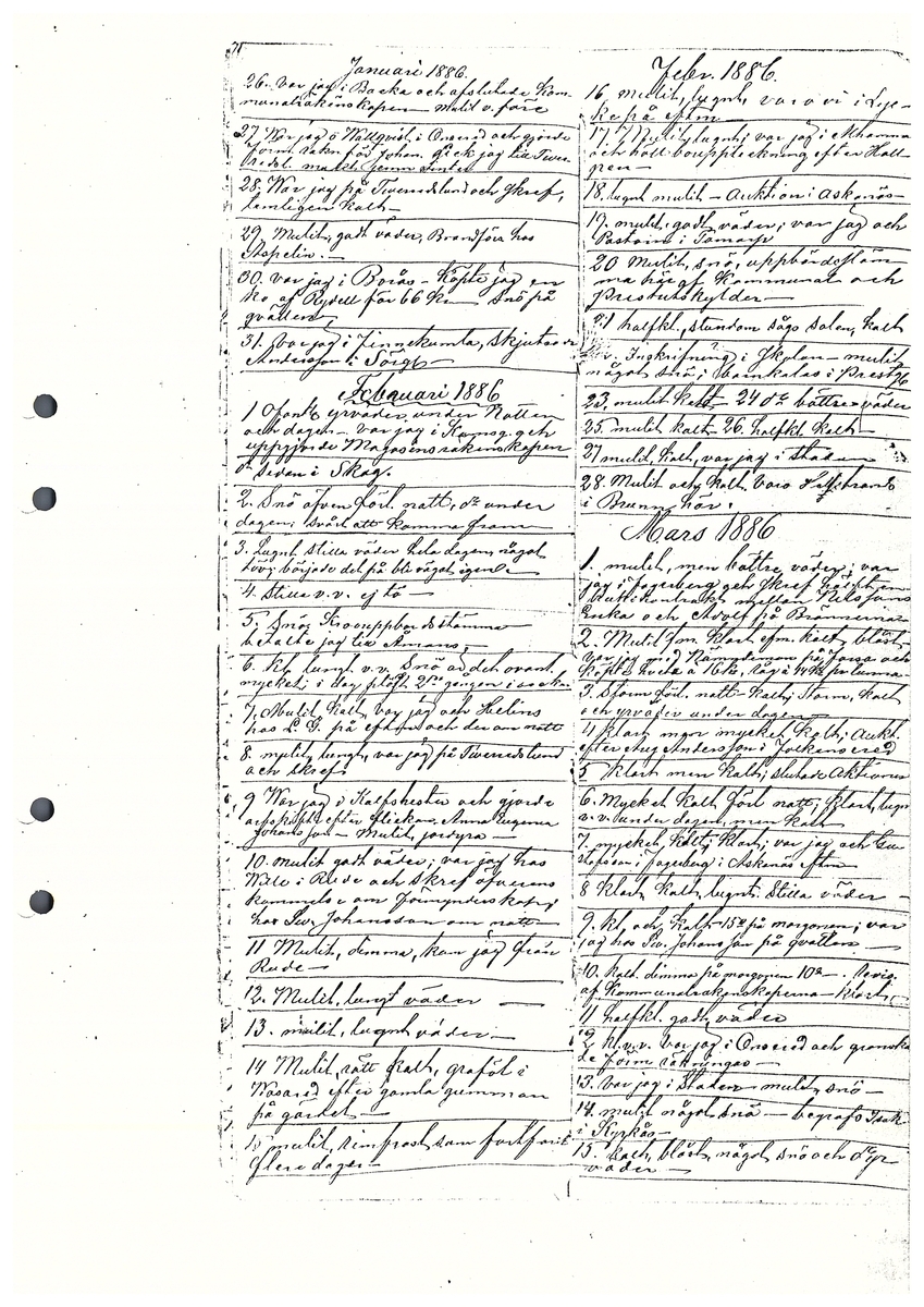 Tvärreddagboken 1885-1886