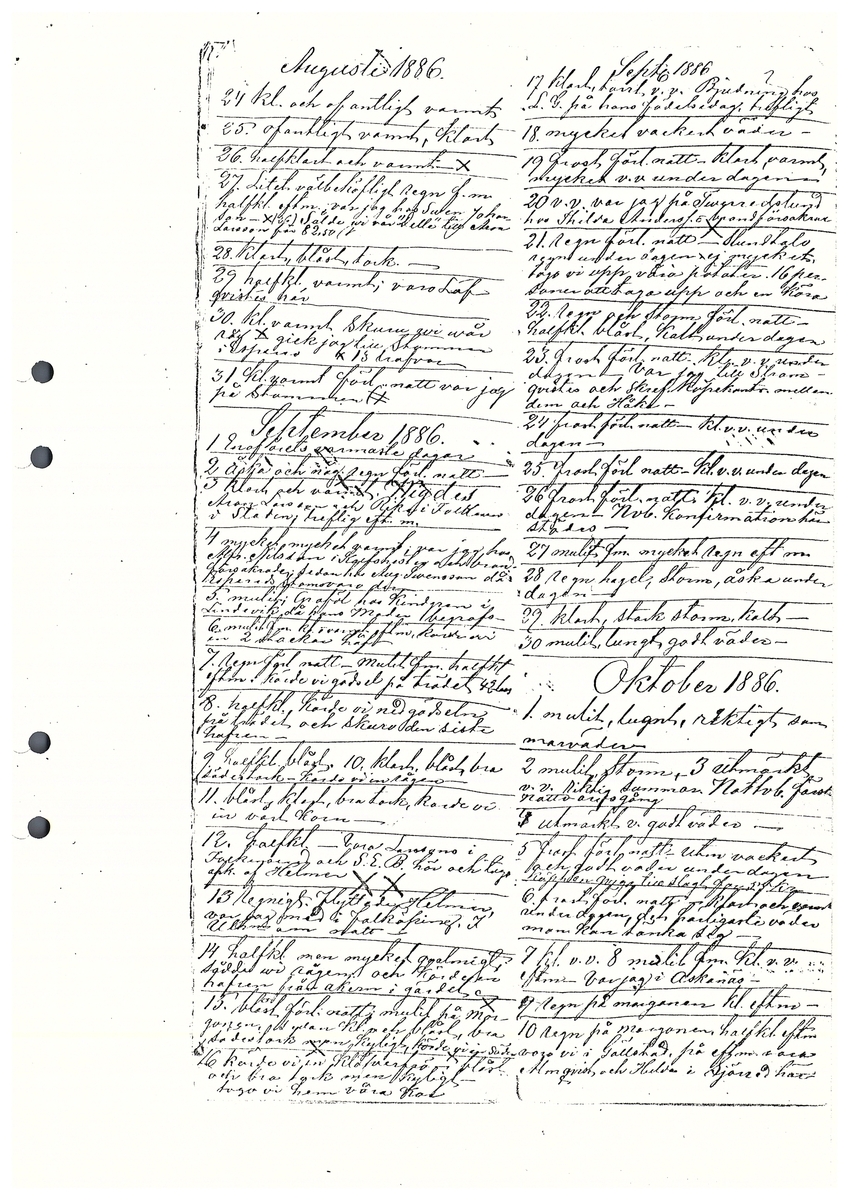 Tvärreddagboken 1885-1886