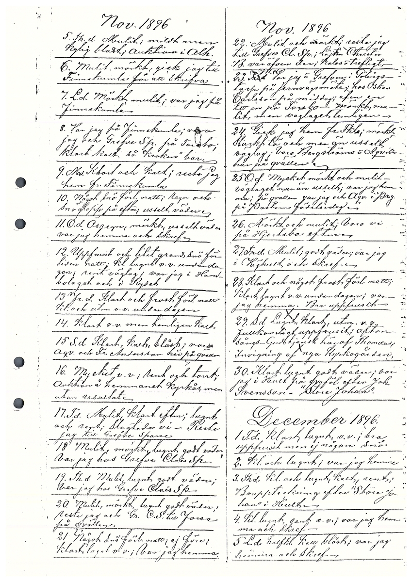 Tvärreddagboken 1896-1898