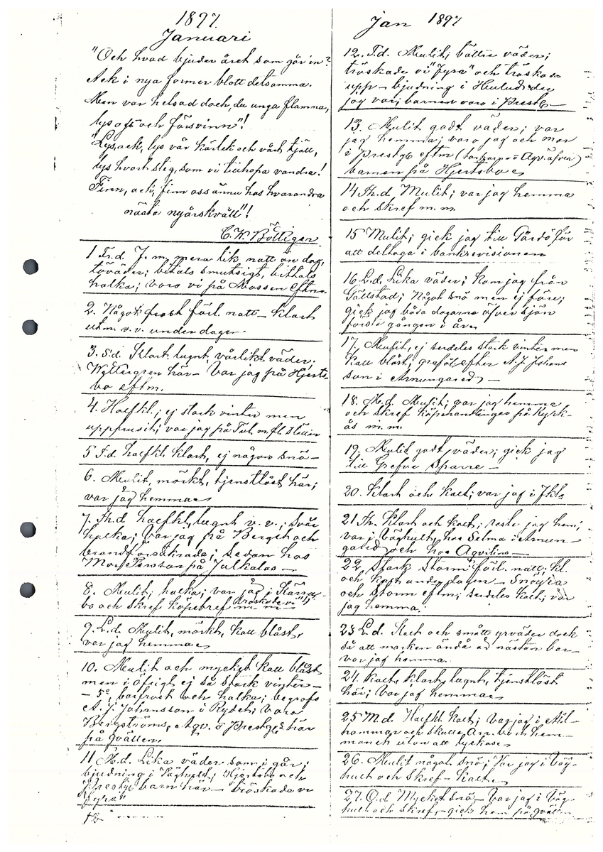 Tvärreddagboken 1896-1898