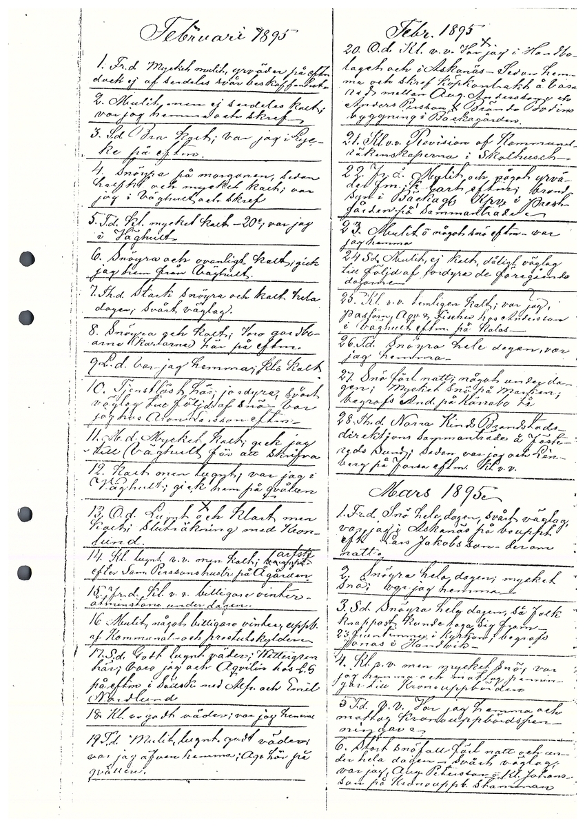 Tvärreddagboken 1894-1896