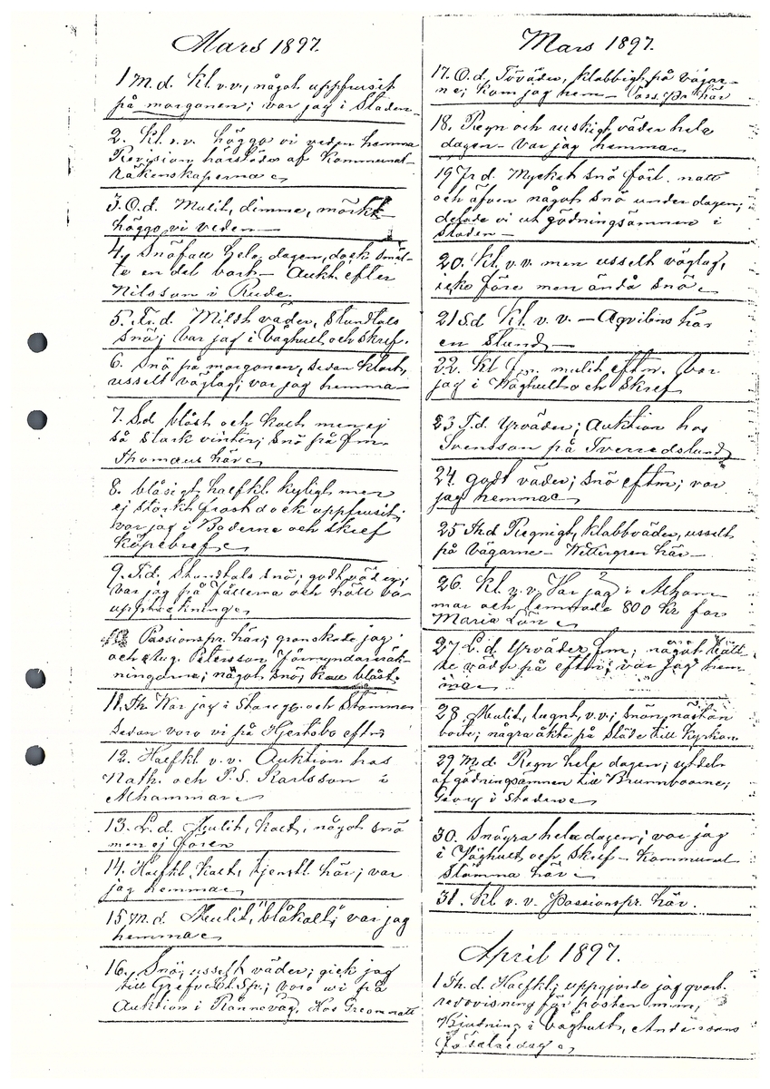 Tvärreddagboken 1896-1898