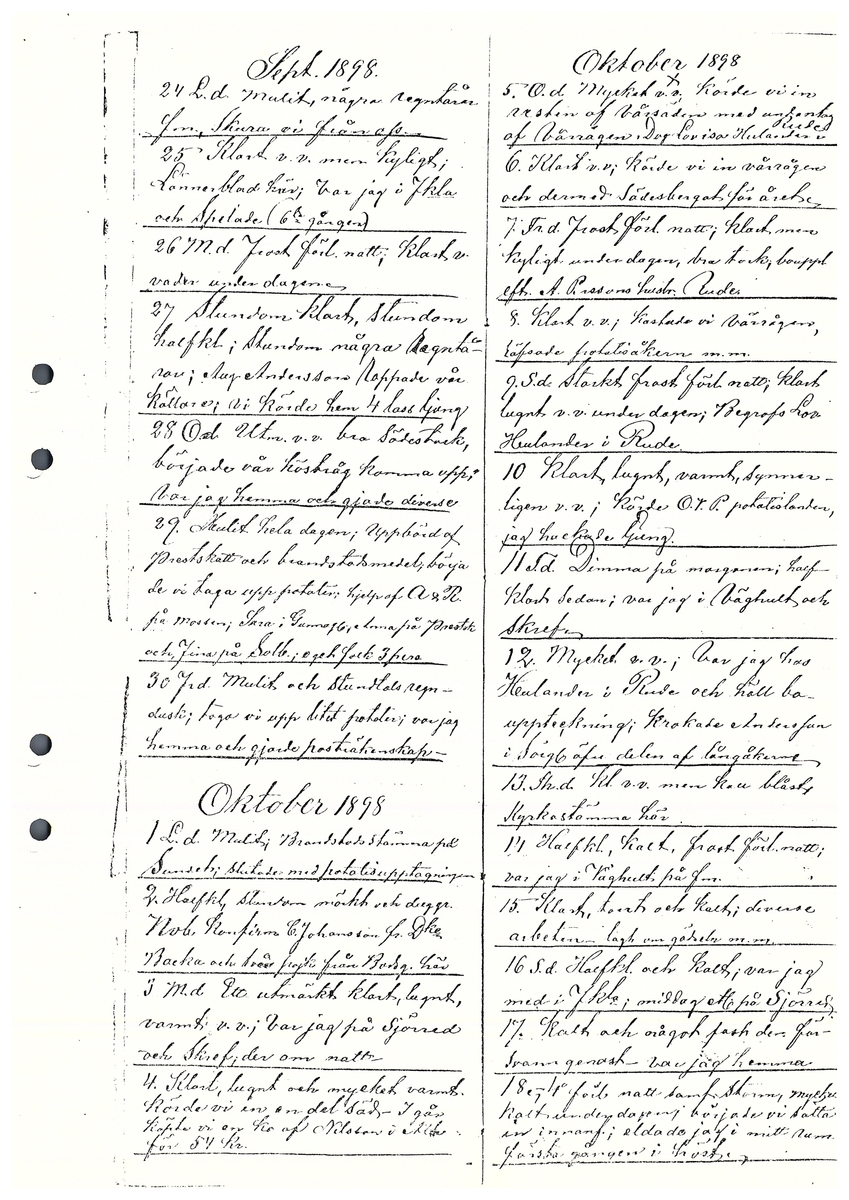Tvärreddagboken 1898-1901