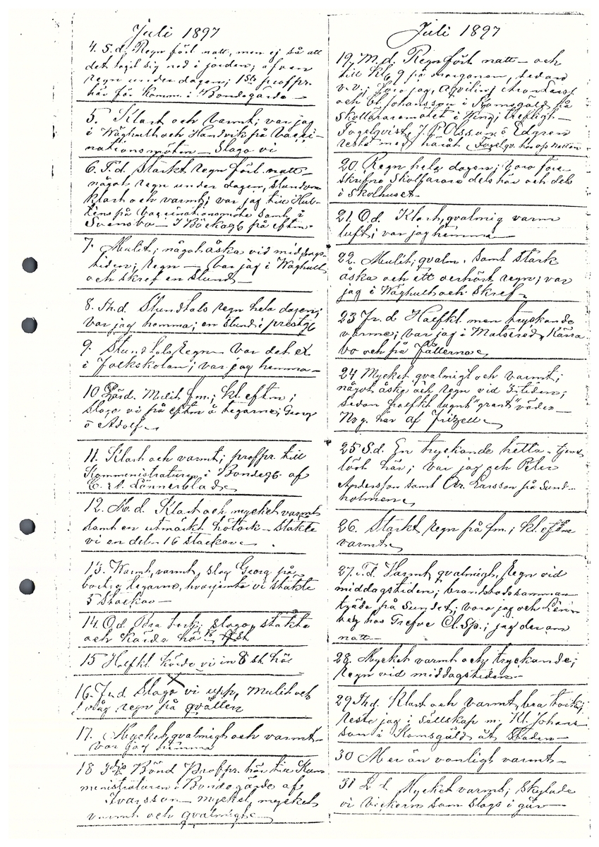 Tvärreddagboken 1896-1898