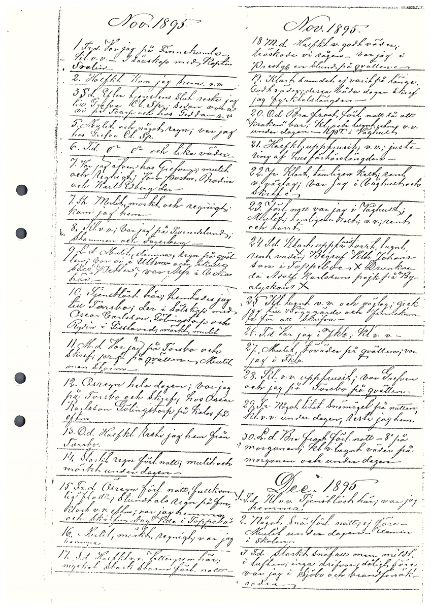 Tvärreddagboken 1894-1896