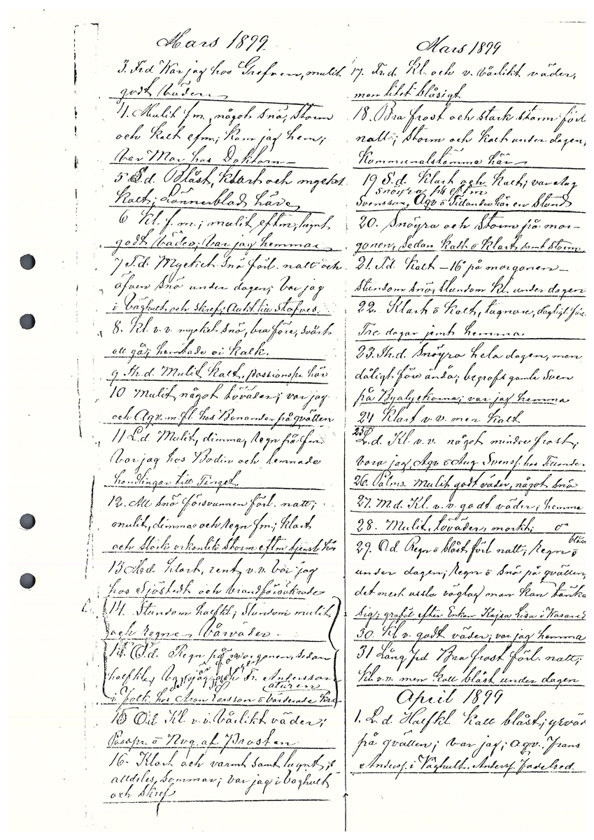 Tvärreddagboken 1898-1901