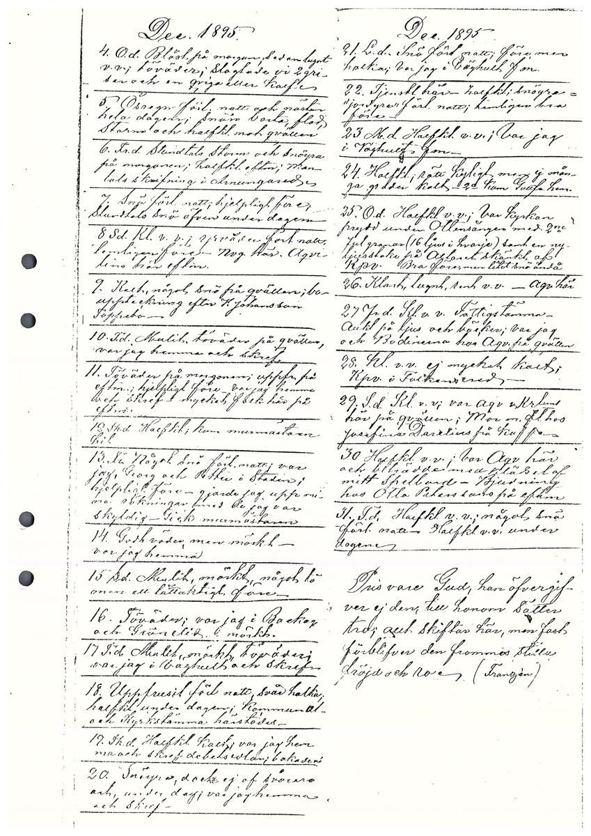 Tvärreddagboken 1894-1896