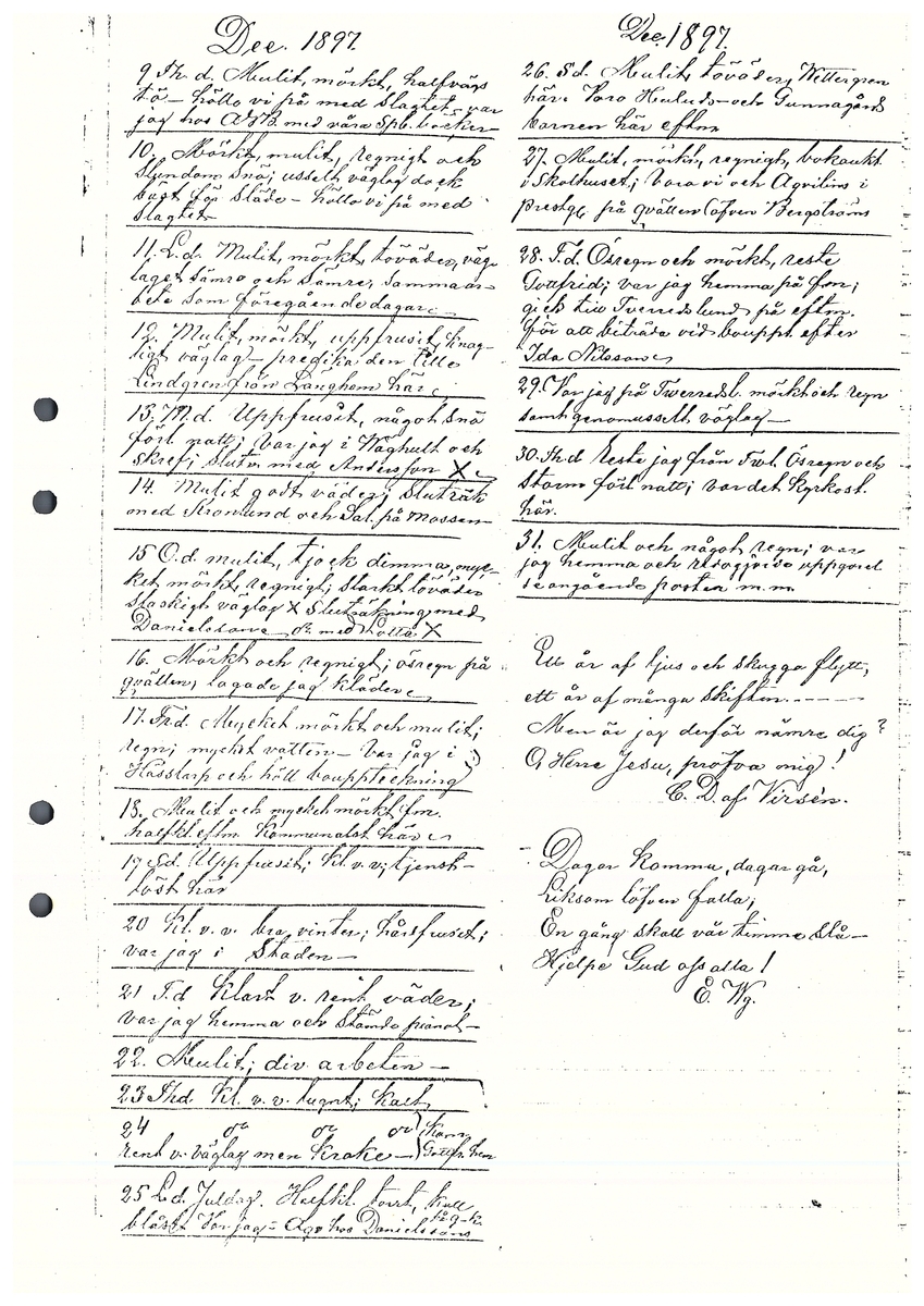 Tvärreddagboken 1896-1898