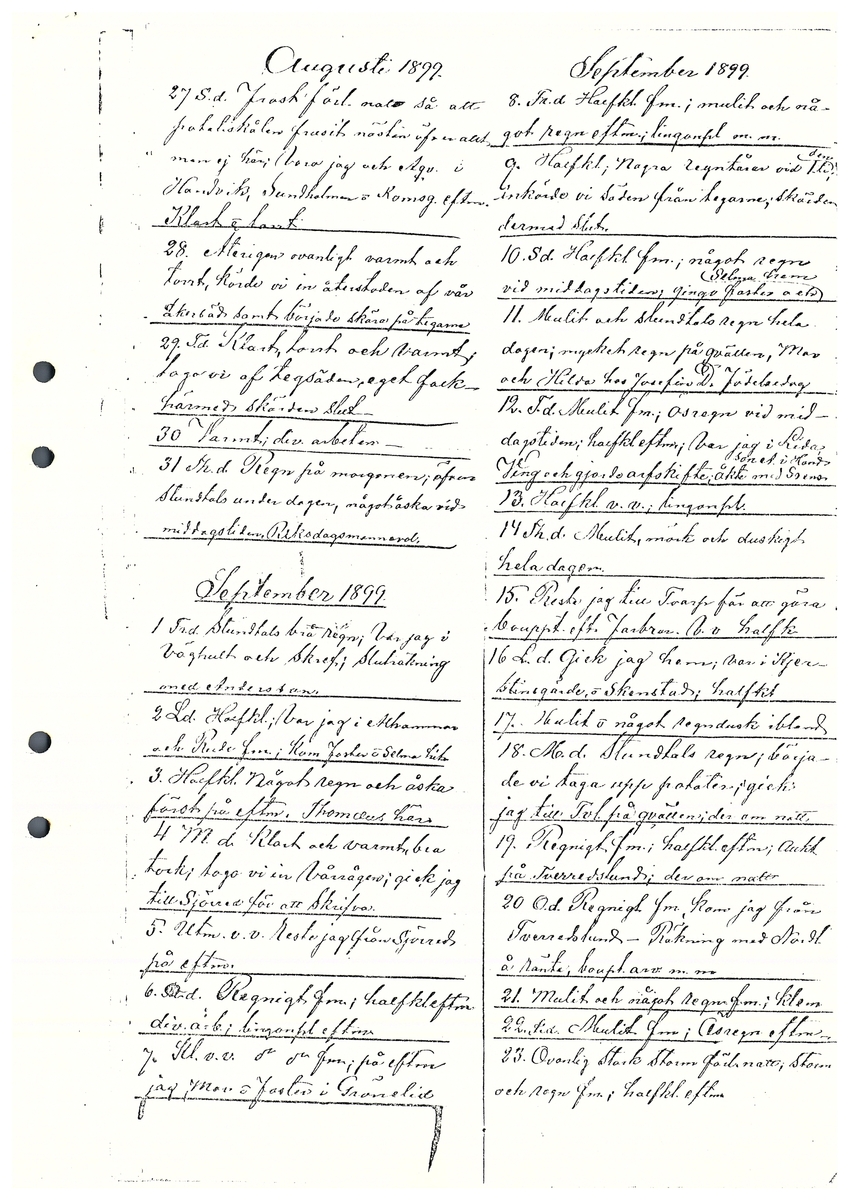 Tvärreddagboken 1898-1901
