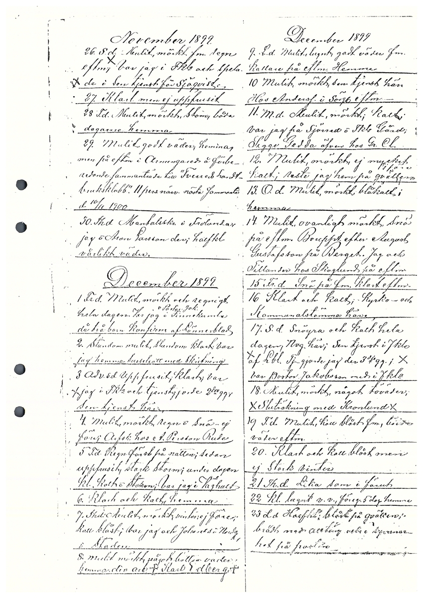 Tvärreddagboken 1898-1901