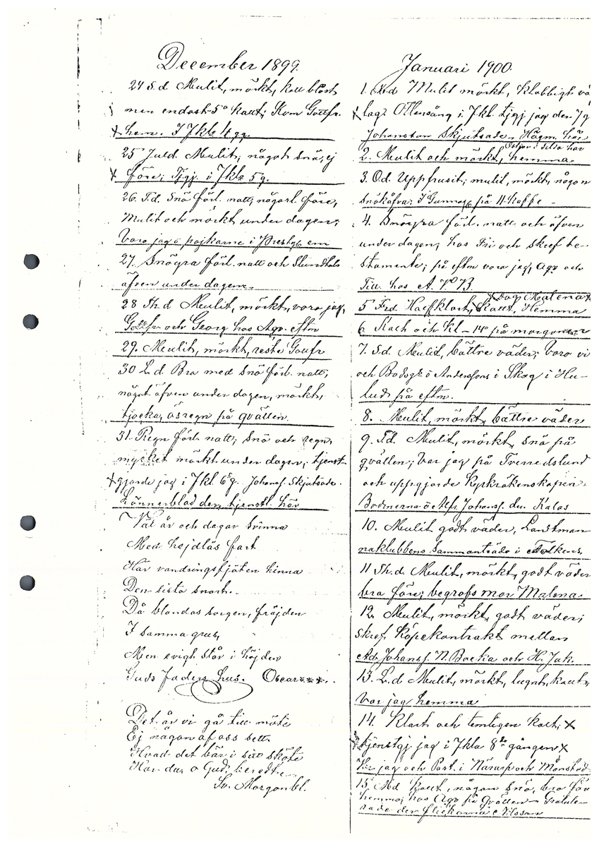 Tvärreddagboken 1898-1901