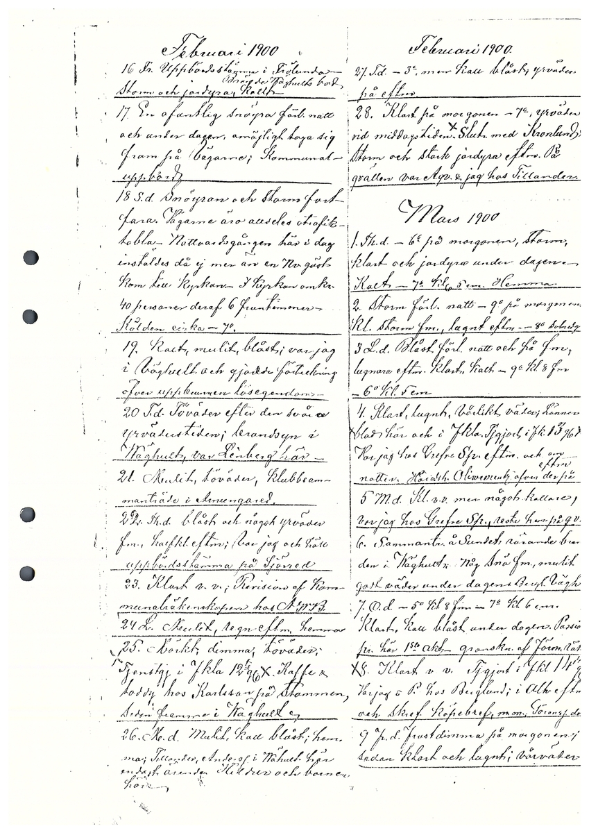 Tvärreddagboken 1898-1901