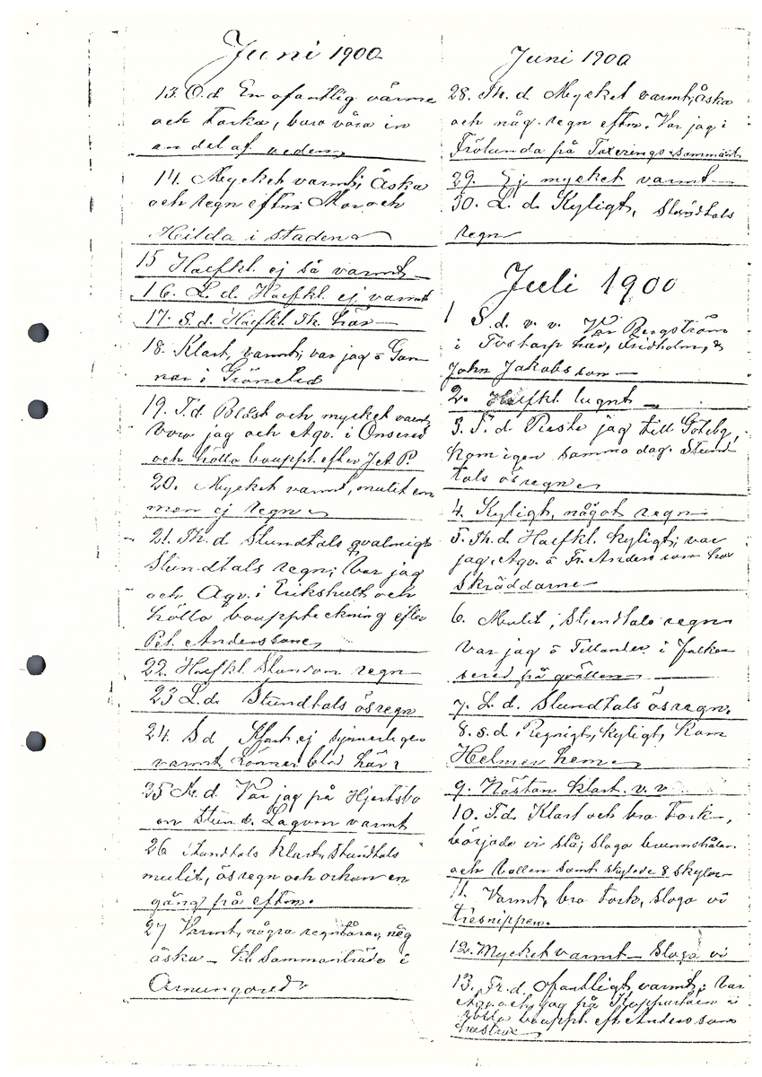 Tvärreddagboken 1898-1901
