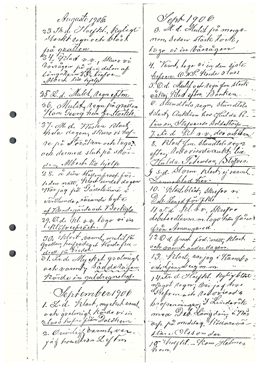 Tvärreddagboken 1906-1907