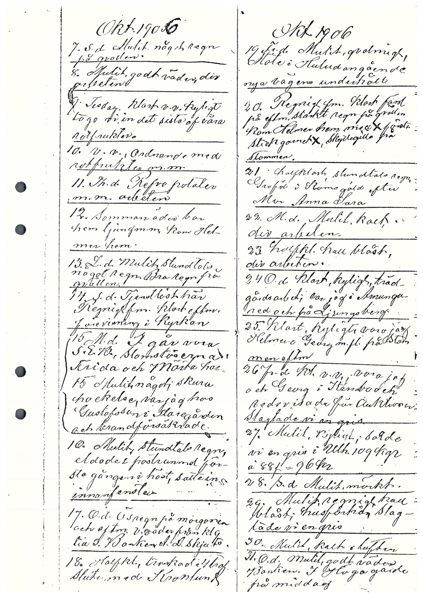Tvärreddagboken 1906-1907