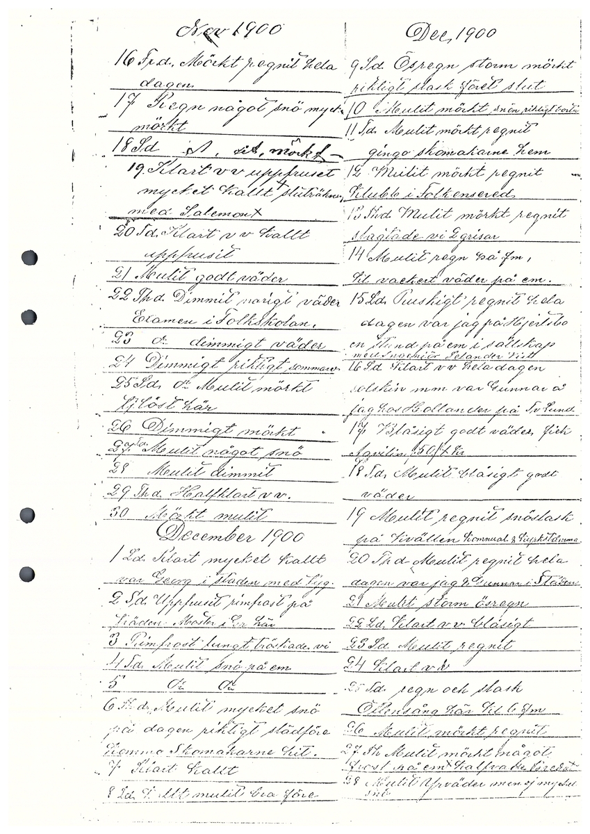 Tvärreddagboken 1898-1901