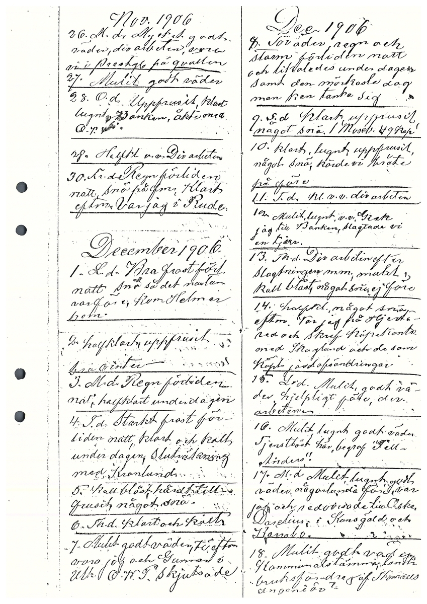 Tvärreddagboken 1906-1907