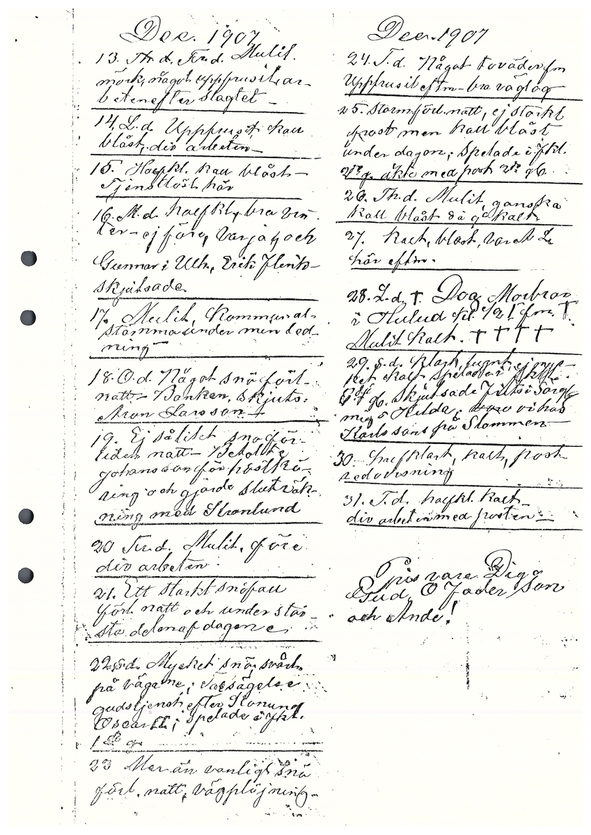 Tvärreddagboken 1906-1907