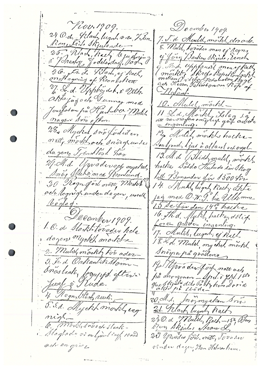Tvärreddagboken 1909-1911