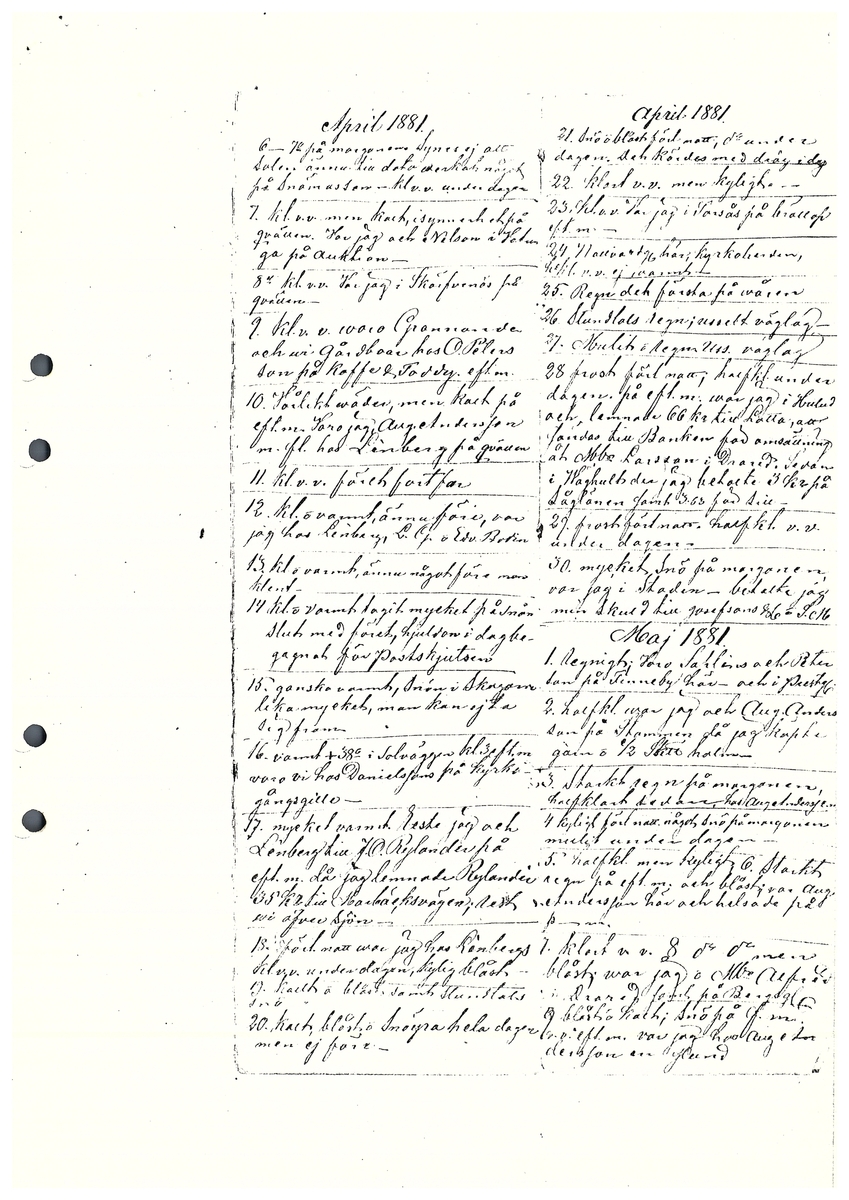 Tvärreddagboken 1881-1883