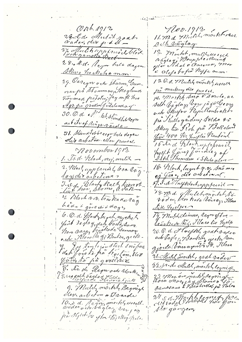 Tvärreddagboken 1912-1913