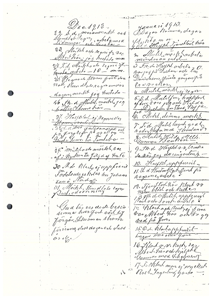 Tvärreddagboken 1912-1913