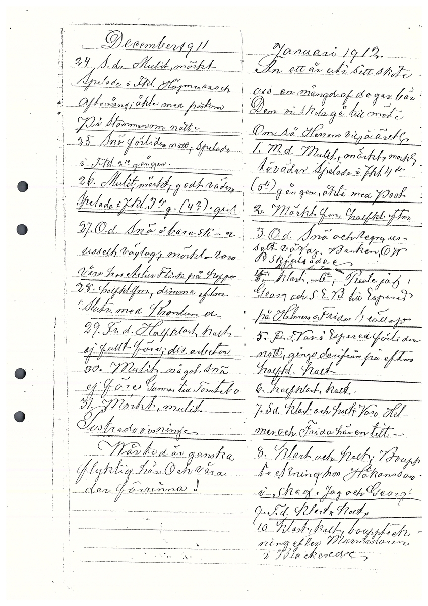 Tvärreddagboken 1911-1912