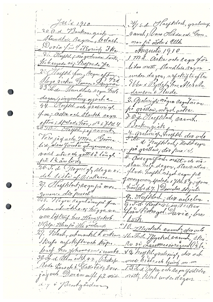 Tvärreddagboken 1909-1911