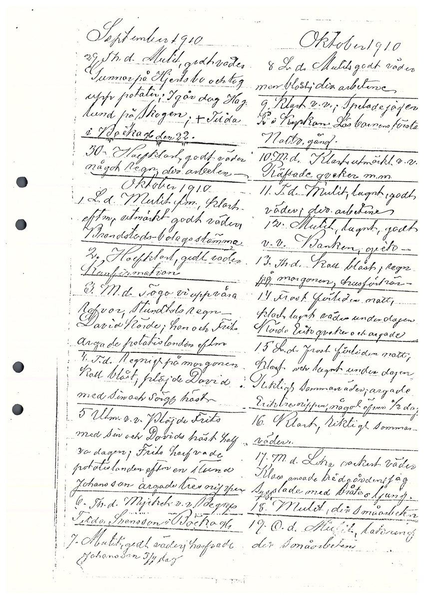 Tvärreddagboken 1909-1911