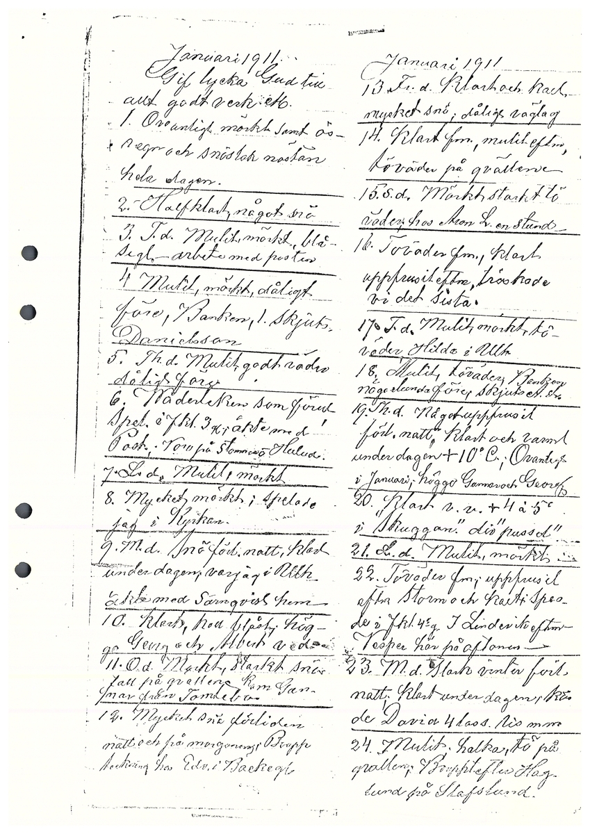 Tvärreddagboken 1909-1911