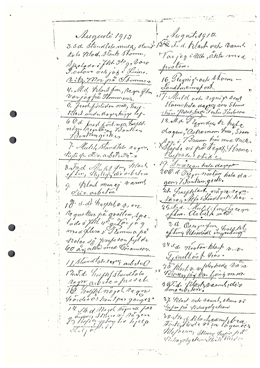 Tvärreddagboken 1912-1913