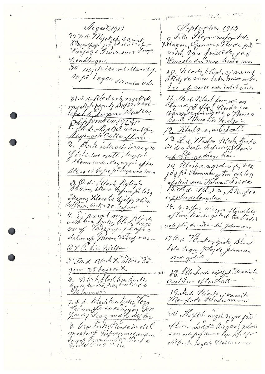 Tvärreddagboken 1912-1913