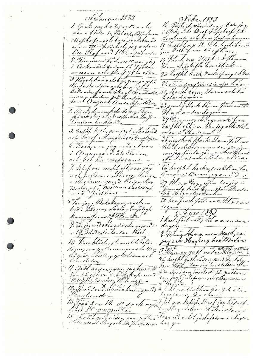 Tvärreddagboken 1881-1883