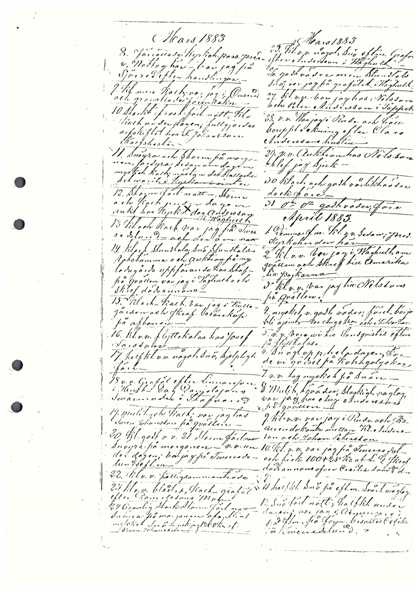 Tvärreddagboken 1881-1883