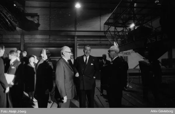 Invigning av stångstålsvalsverket i Forsbacka med Prins Bert