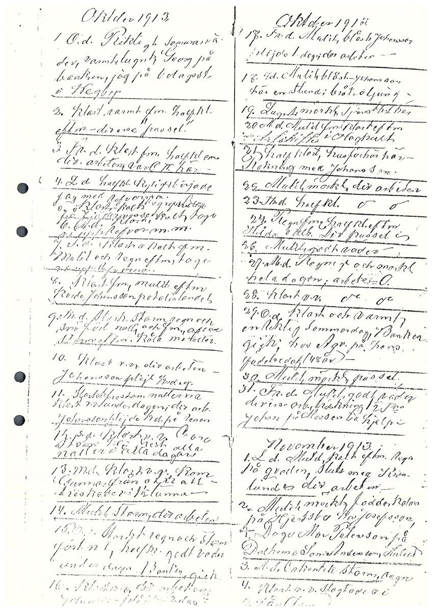 Tvärreddagboken 1913-1915