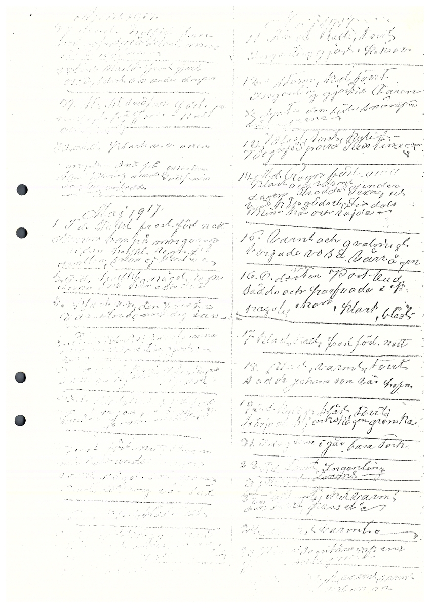 Tvärreddagboken 1917-1919