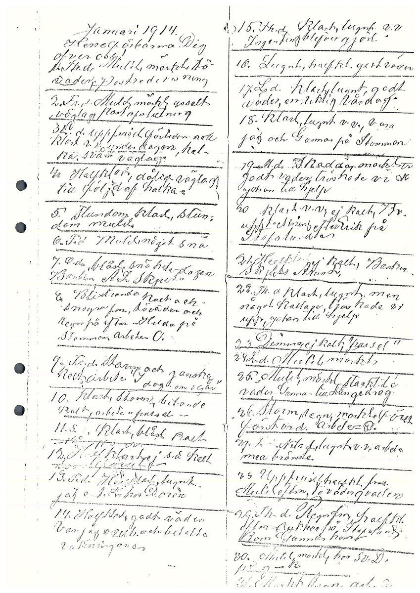 Tvärreddagboken 1913-1915