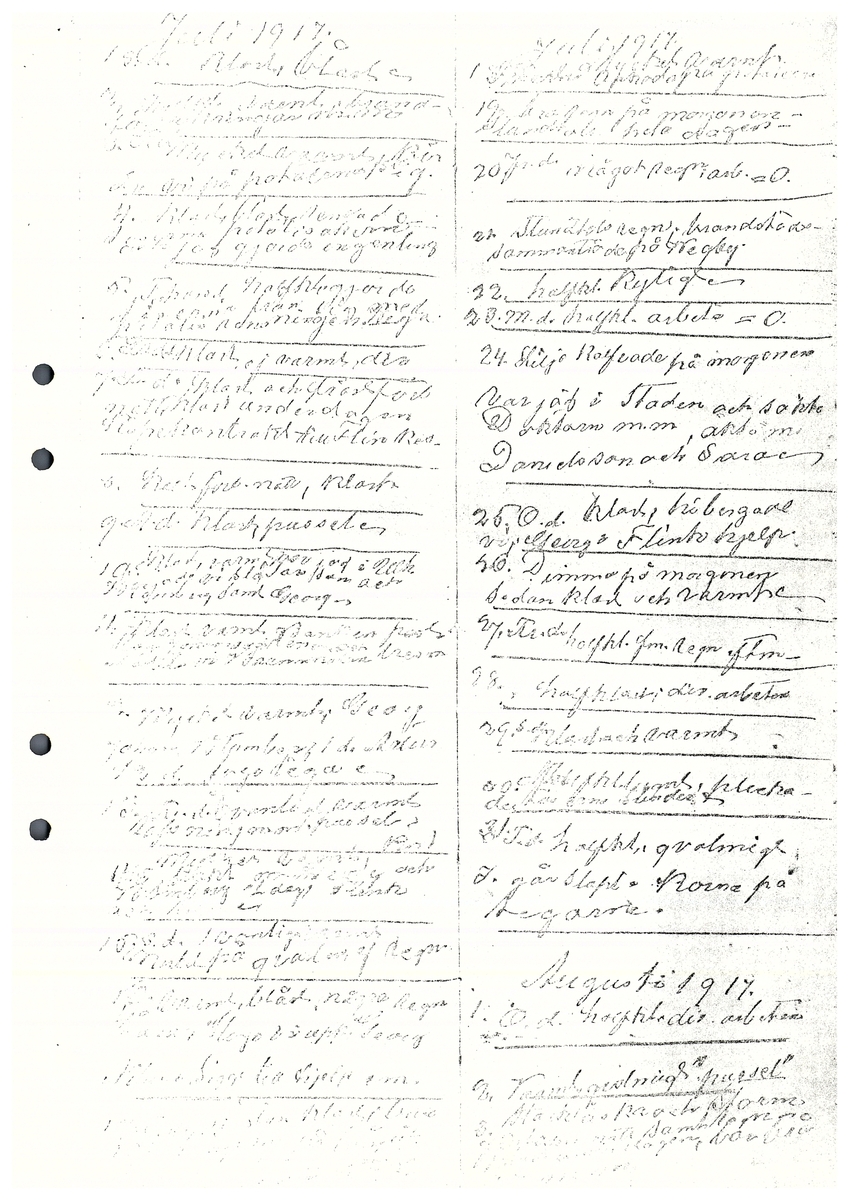 Tvärreddagboken 1917-1919