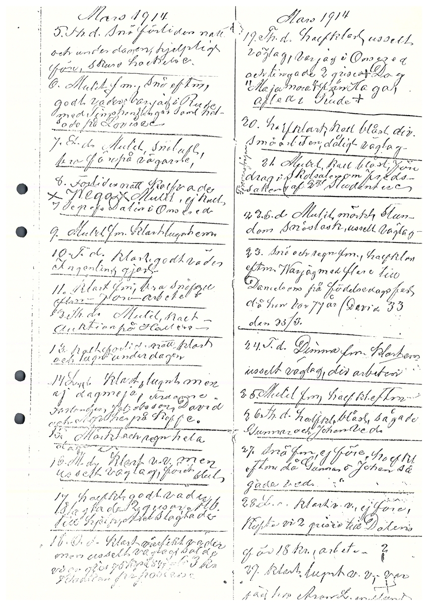 Tvärreddagboken 1913-1915