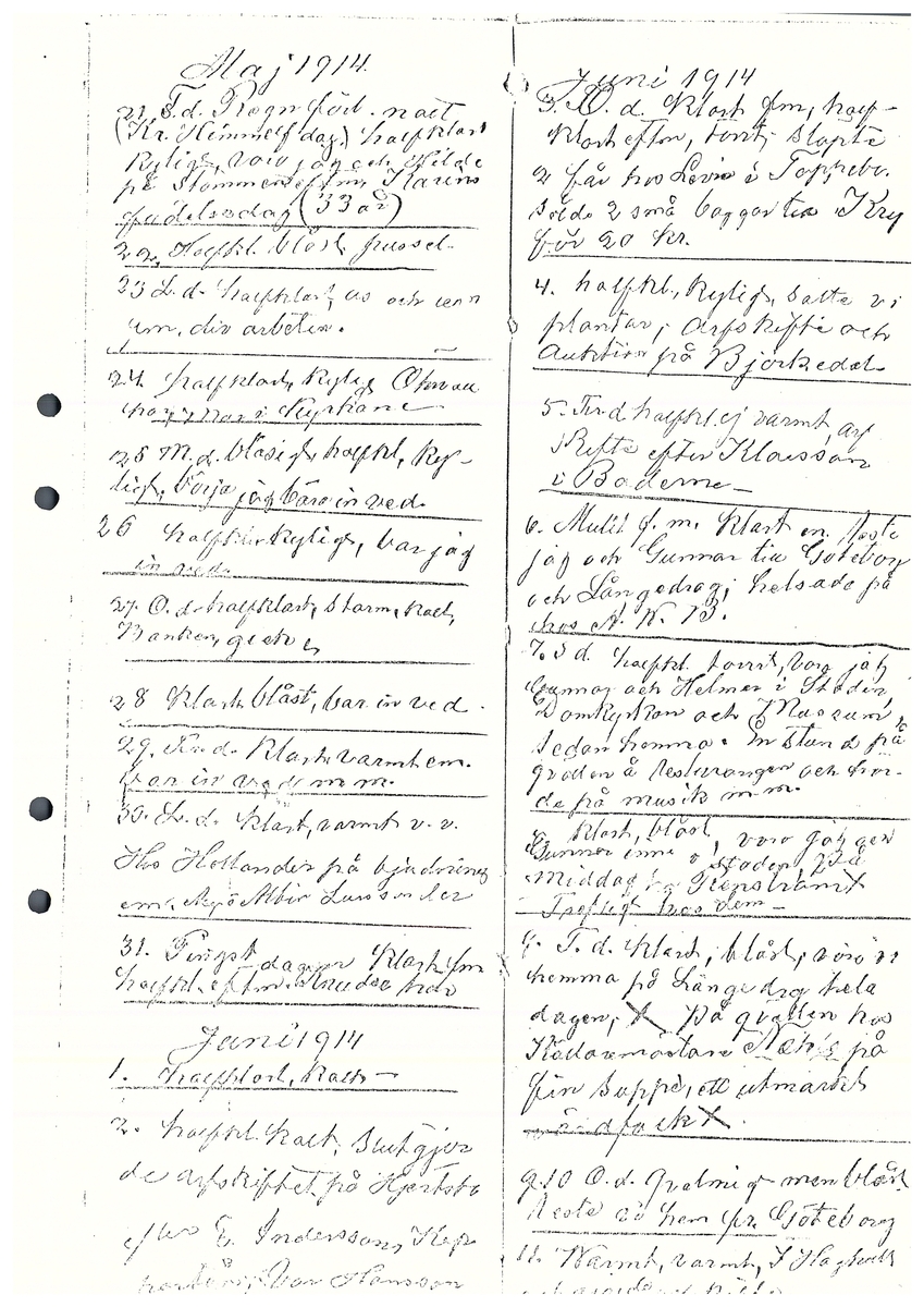 Tvärreddagboken 1913-1915