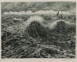 I åpent hav [Litografi]