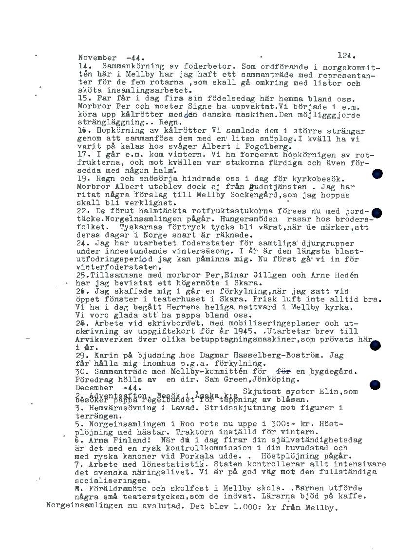 Mellbydagboken del 2 1944-1956