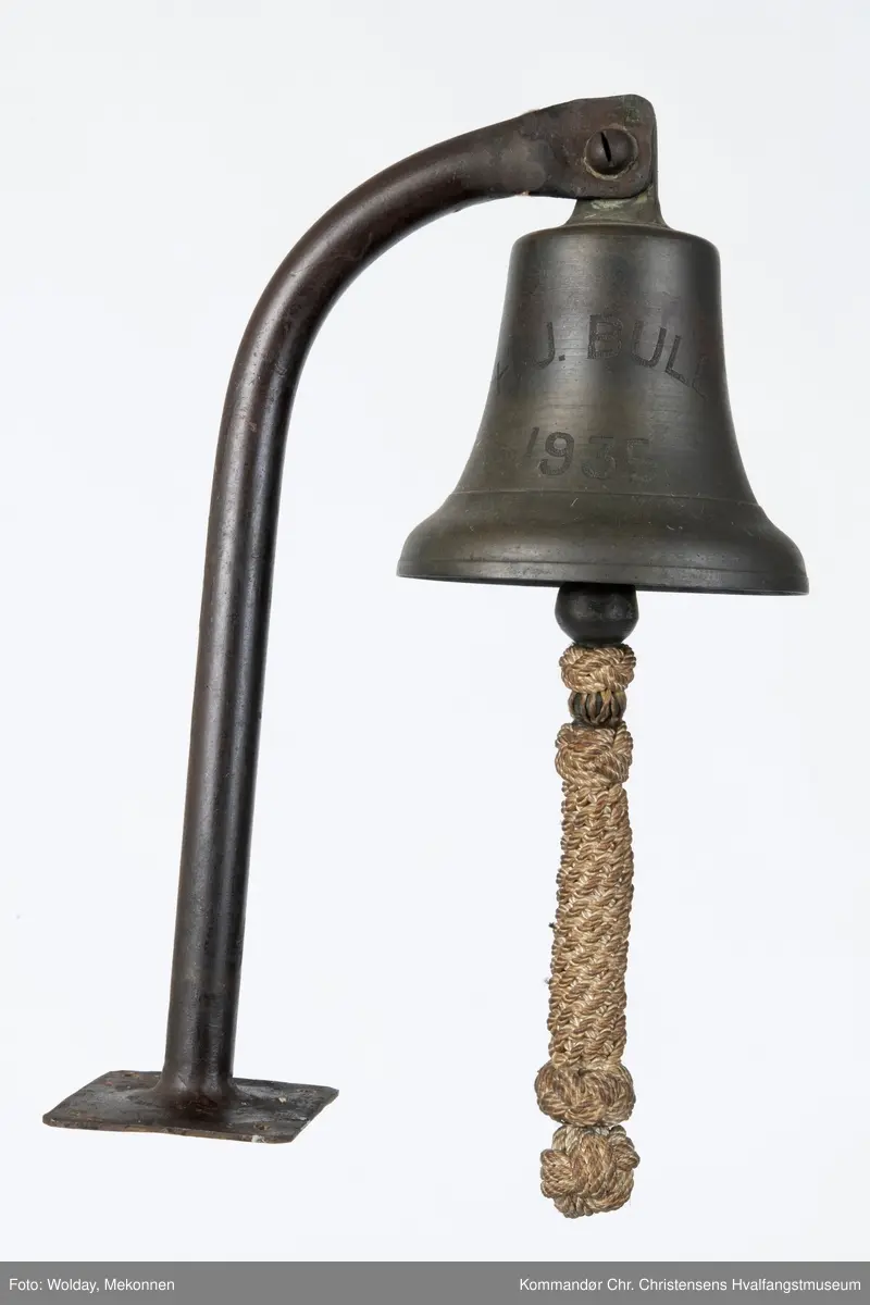 Skipsklokke med stang, 3 deler.