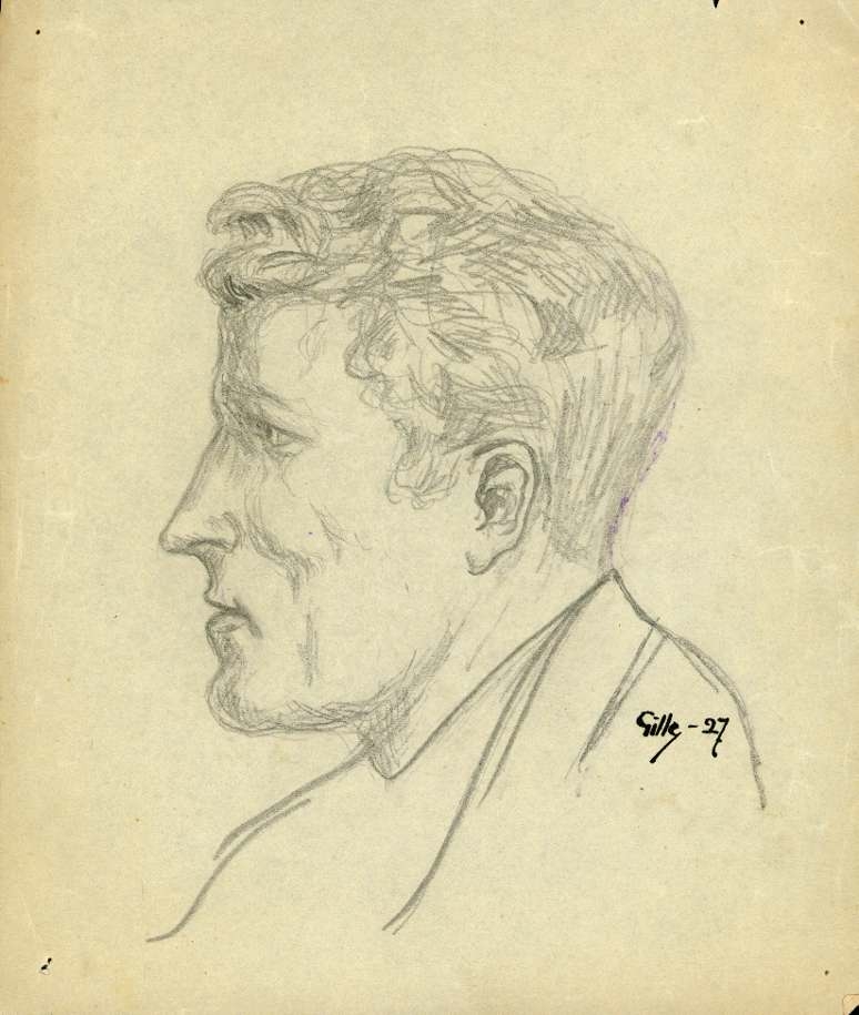 Fotograf Gunnar Sundgren. Teckning 1927.