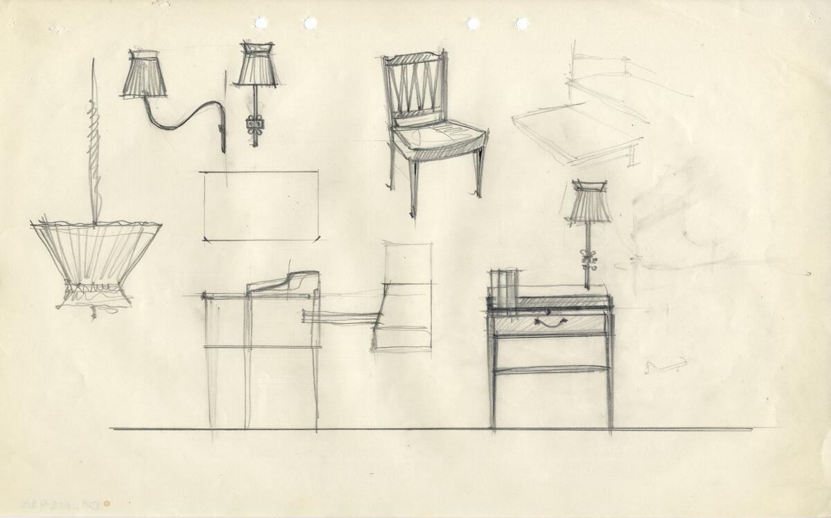 Sovrumsmöbler 88 st, skåp, sideboard, sekretärer, 47 st.