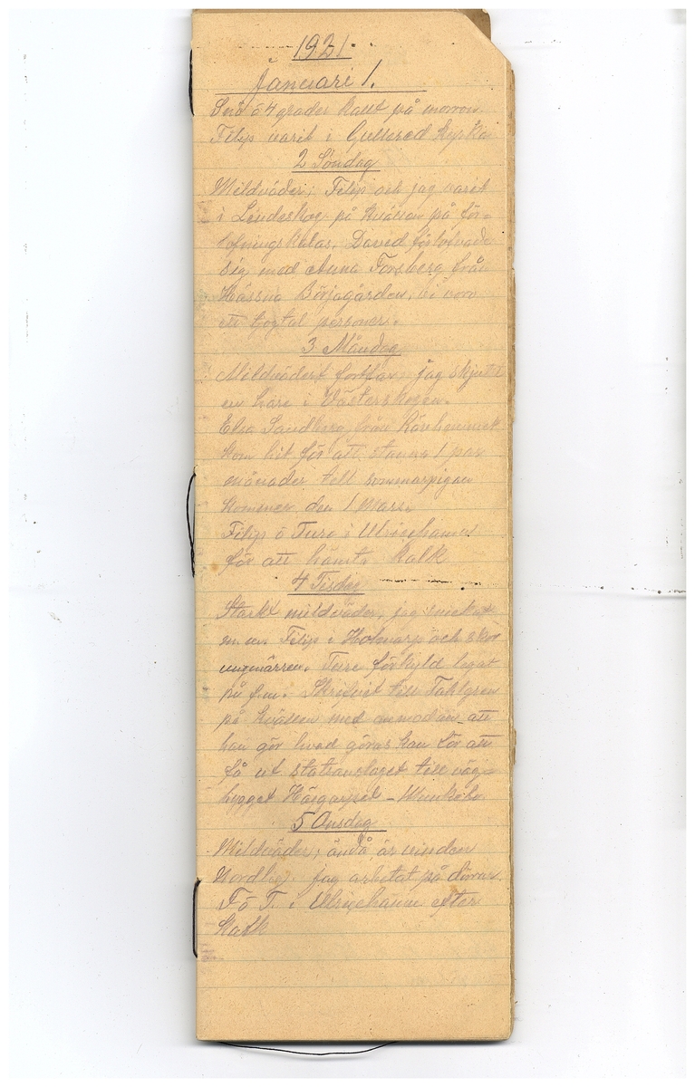 Gullereddagboken 1921-1922