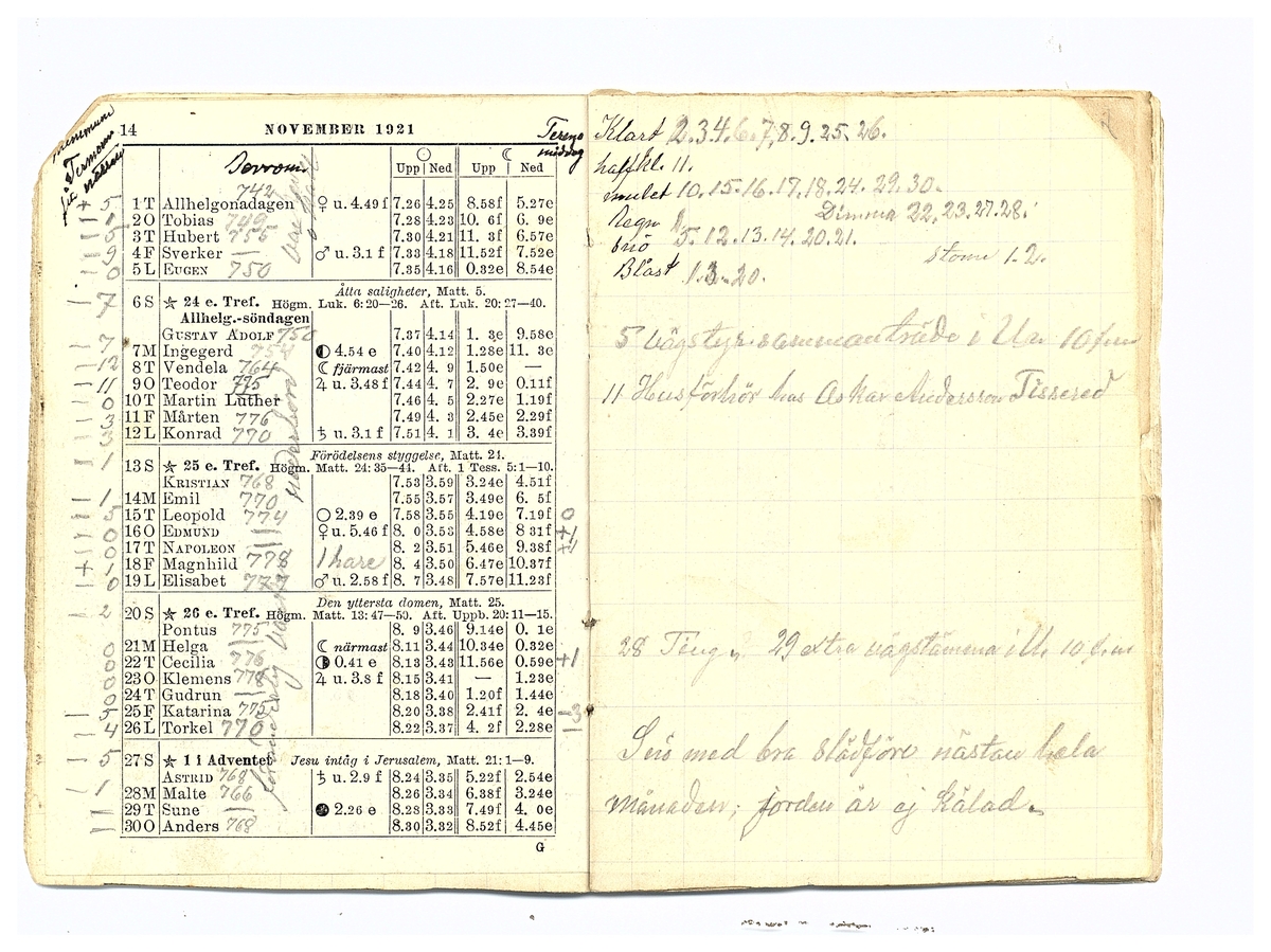 Gullereddagboken 1921