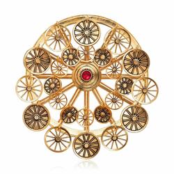 Large women's brooch, cart wheel.