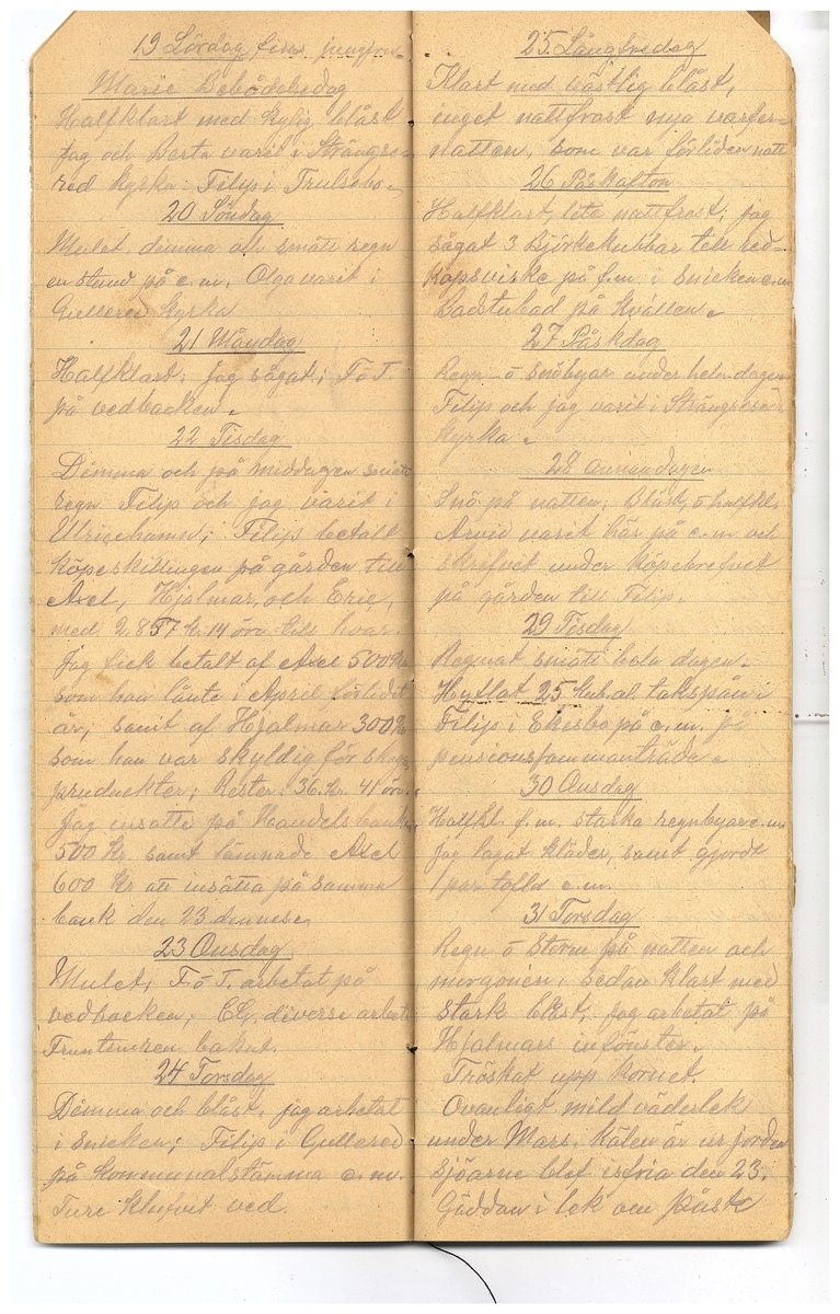 Gullereddagboken 1921-1922